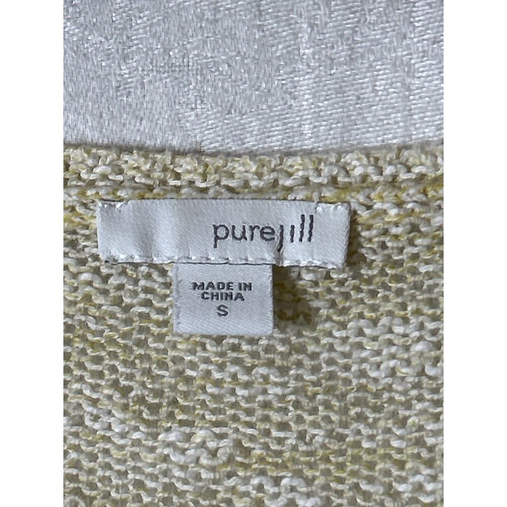 PureJill J Jill Sweater Small Beige Open Knit Cotton Asymmetric - Picture 6 of 10